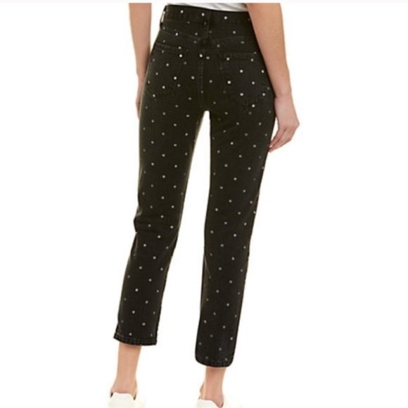 CURRENT ELLIOTT Vintage Crop Black Polka Dot Jeans - Picture 10 of 11